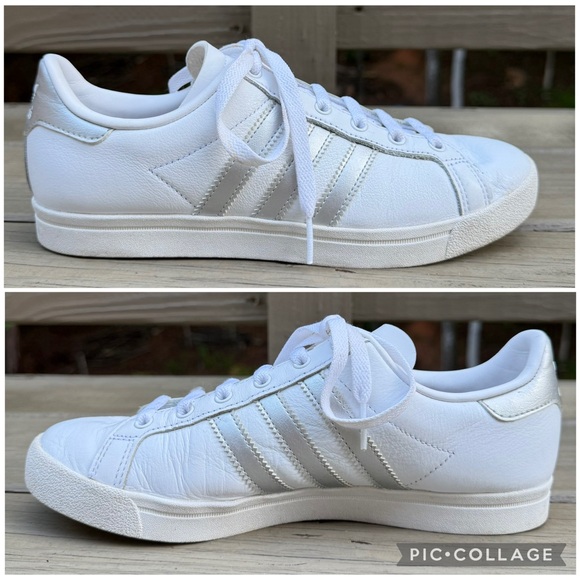 adidas Coast Star White Silver Metallic shoes size 7 - Picture 10 of 14
